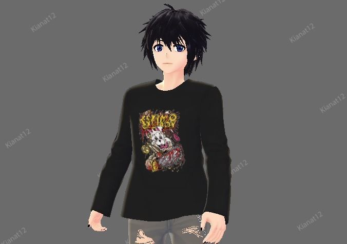 3d anime style Male Avatar for VRchat and Vtubing Low-poly 3D model_1