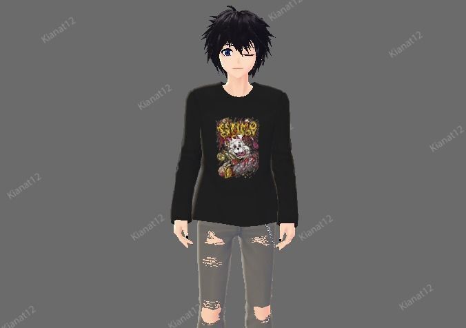 3d anime style Male Avatar for VRchat and Vtubing Low-poly 3D model_42