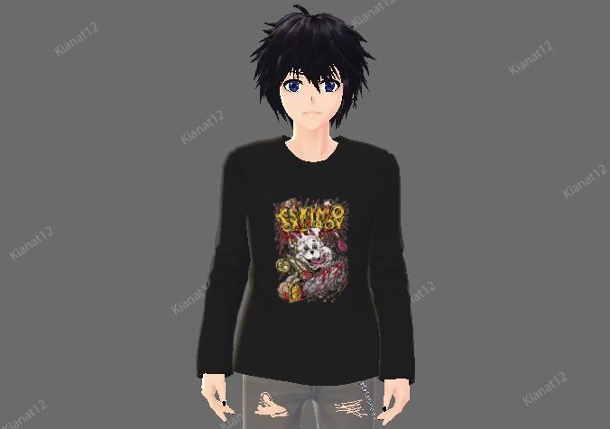 3d anime style Male Avatar for VRchat and Vtubing Low-poly 3D model_17