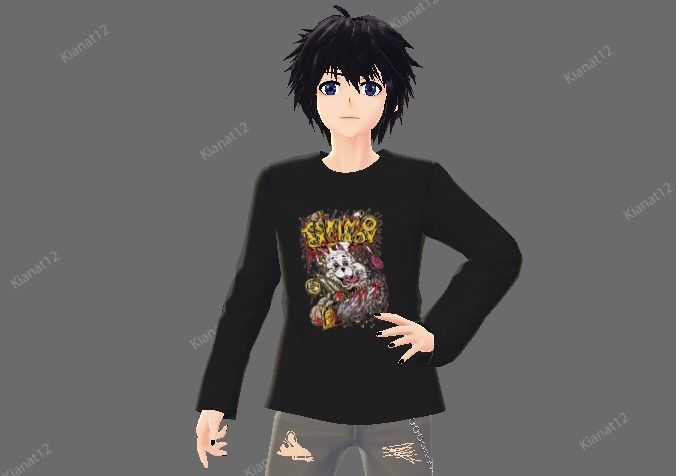 3d anime style Male Avatar for VRchat and Vtubing Low-poly 3D model_7