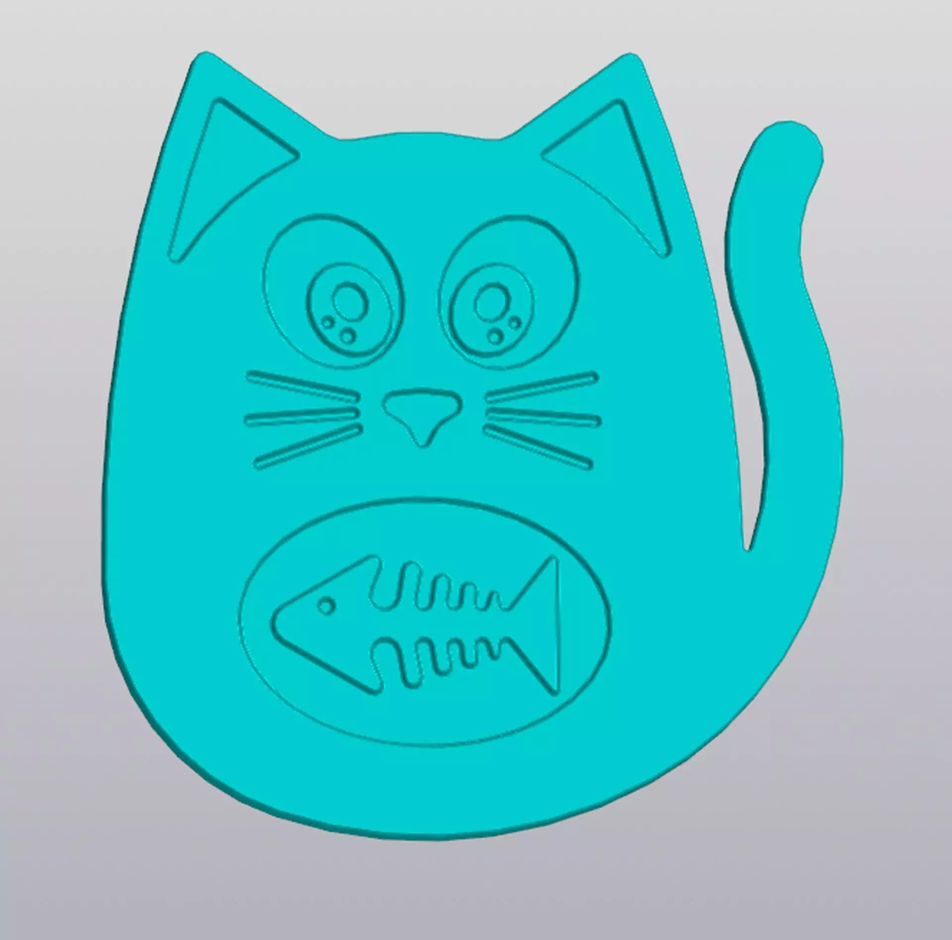 Cup coaster Cat 3D print model