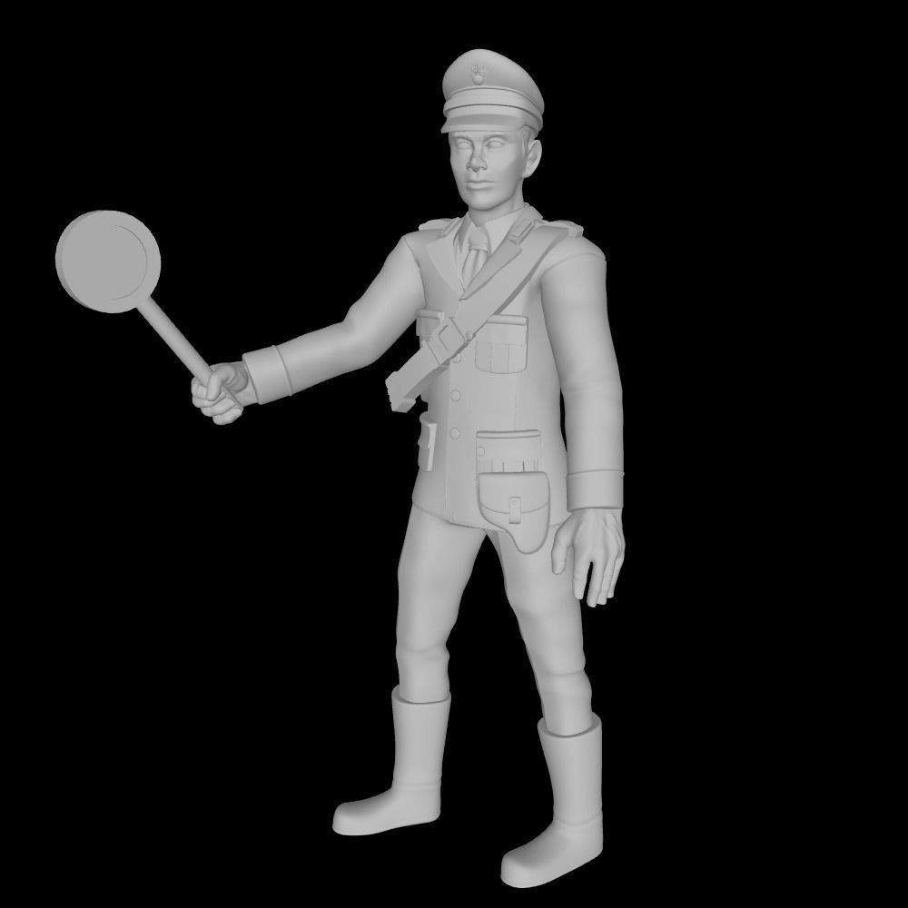 Police man with sign 3D print model_5