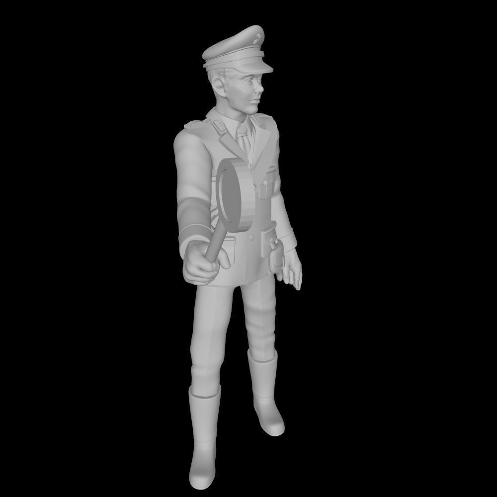 Police man with sign 3D print model_2