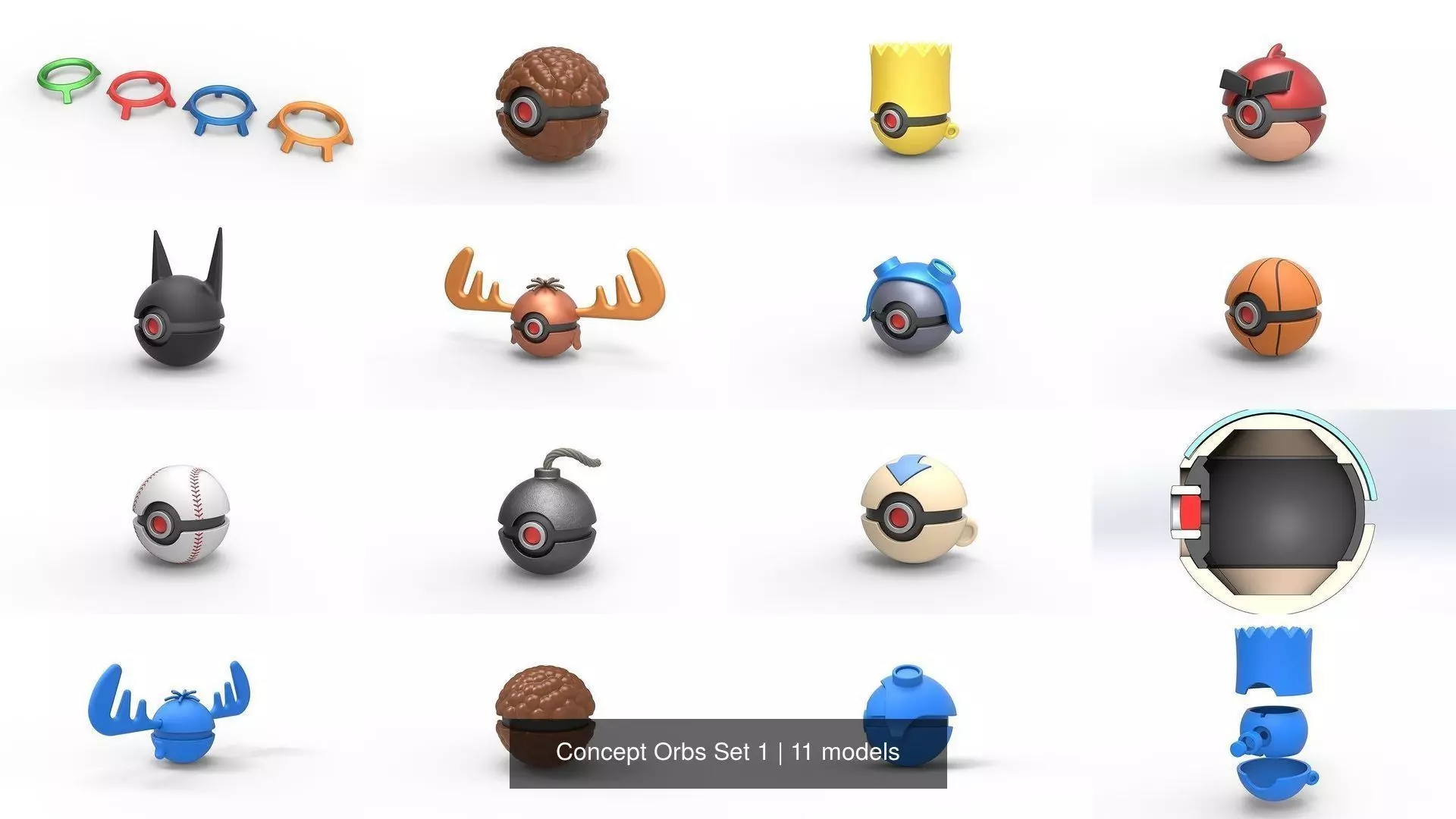 Concept Orbs Set 1 3D Model Collection_0