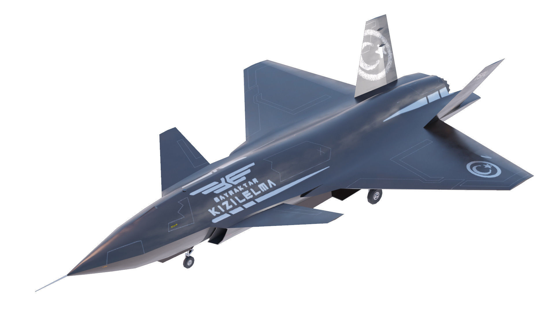 Bayraktar Kizilelma Low-poly 3D model_2