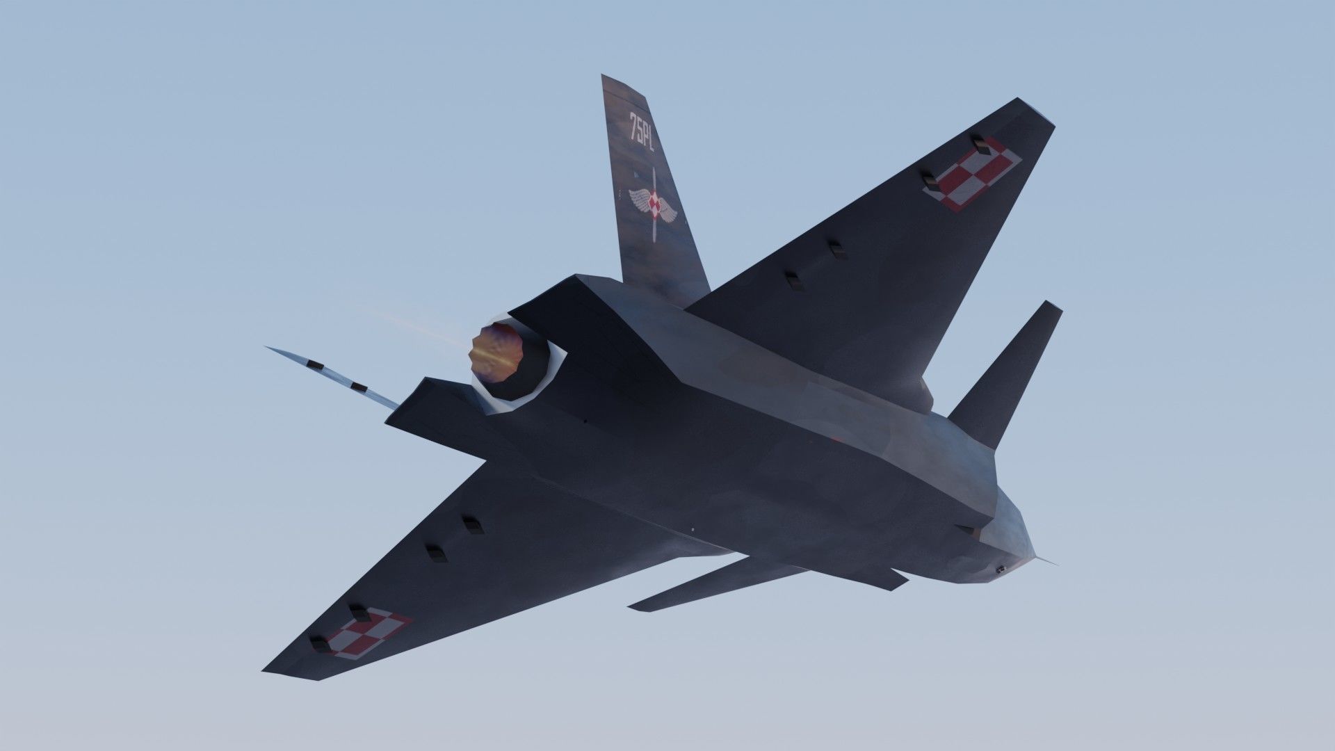 Bayraktar Kizilelma Low-poly 3D model_12