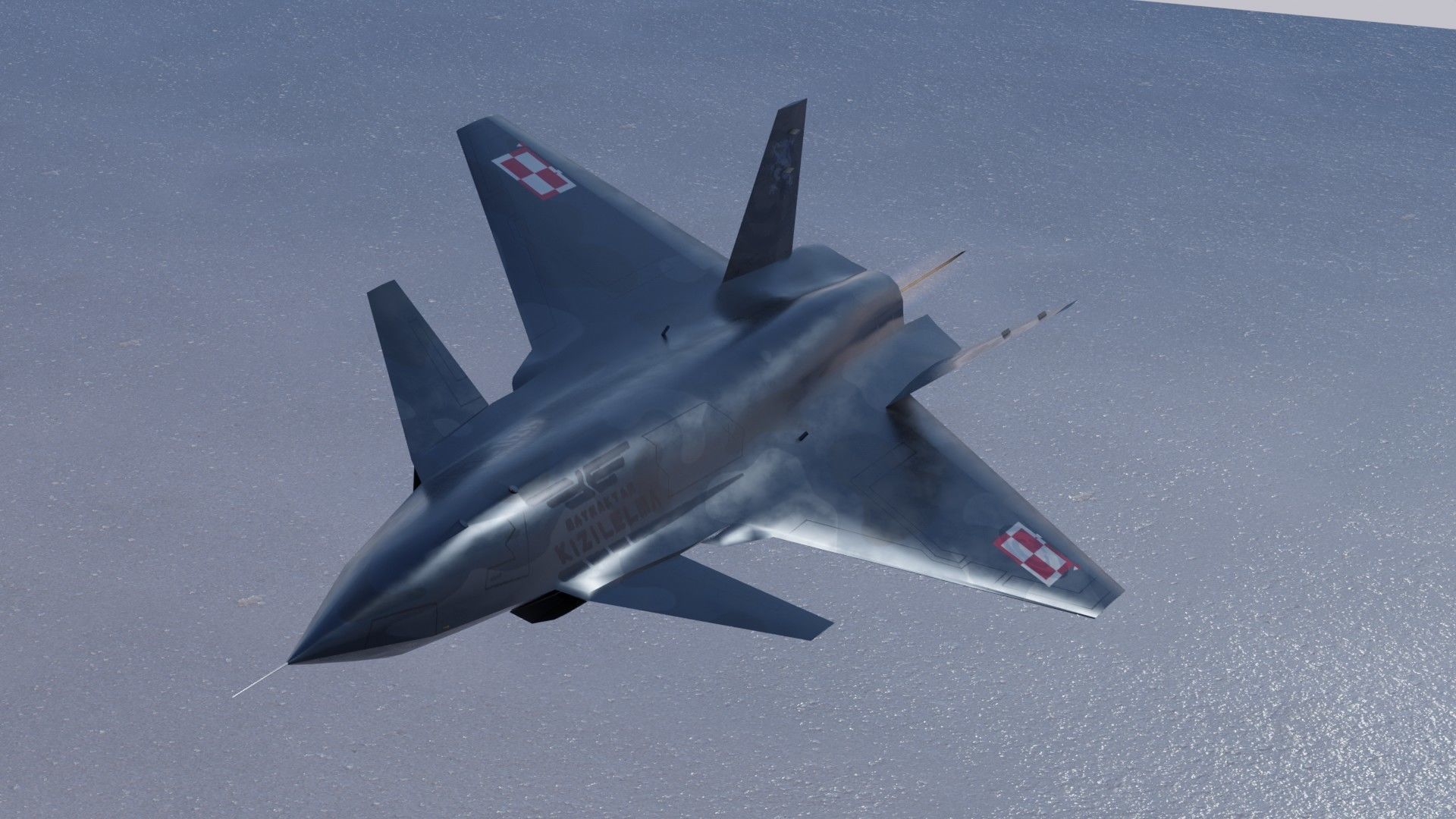 Bayraktar Kizilelma Low-poly 3D model_13