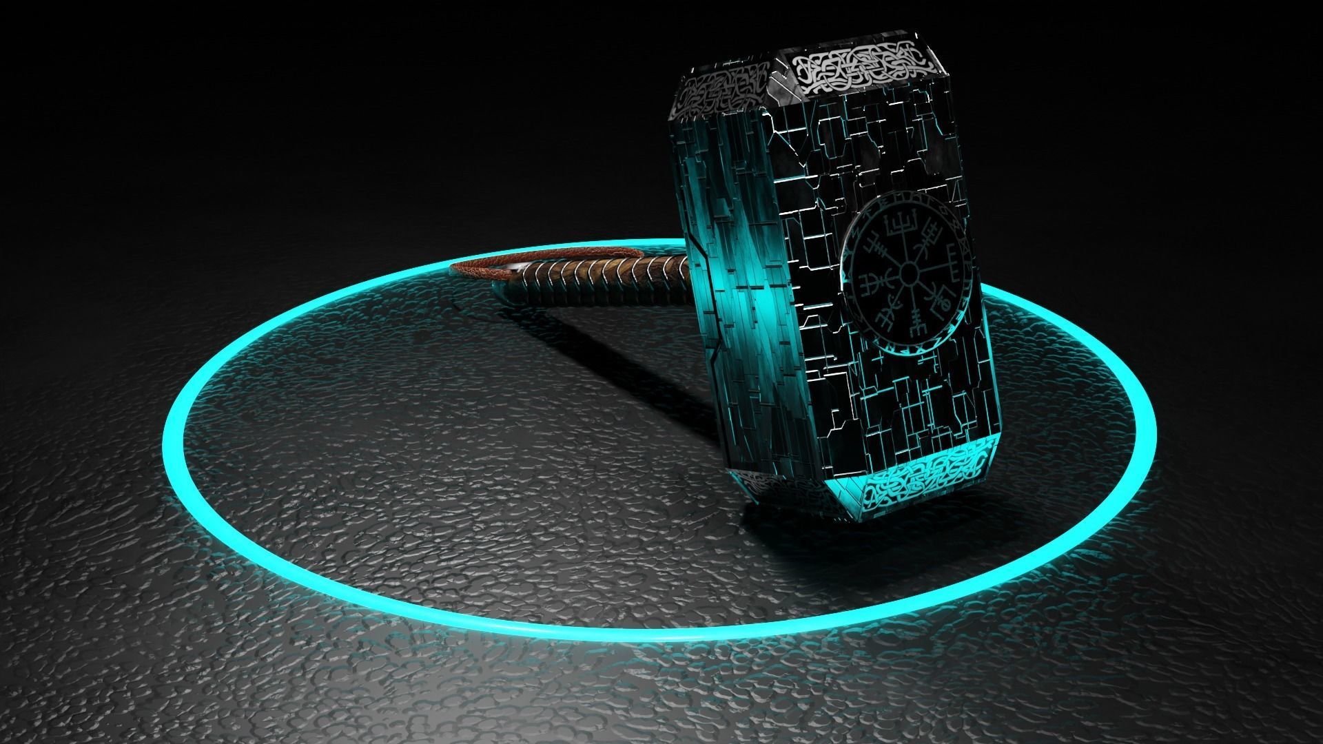 Thor Hammer concept 3D model_2