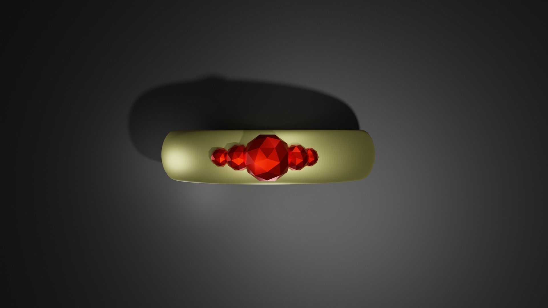 Beautiful ring with rubin  Low-poly 3D model_3