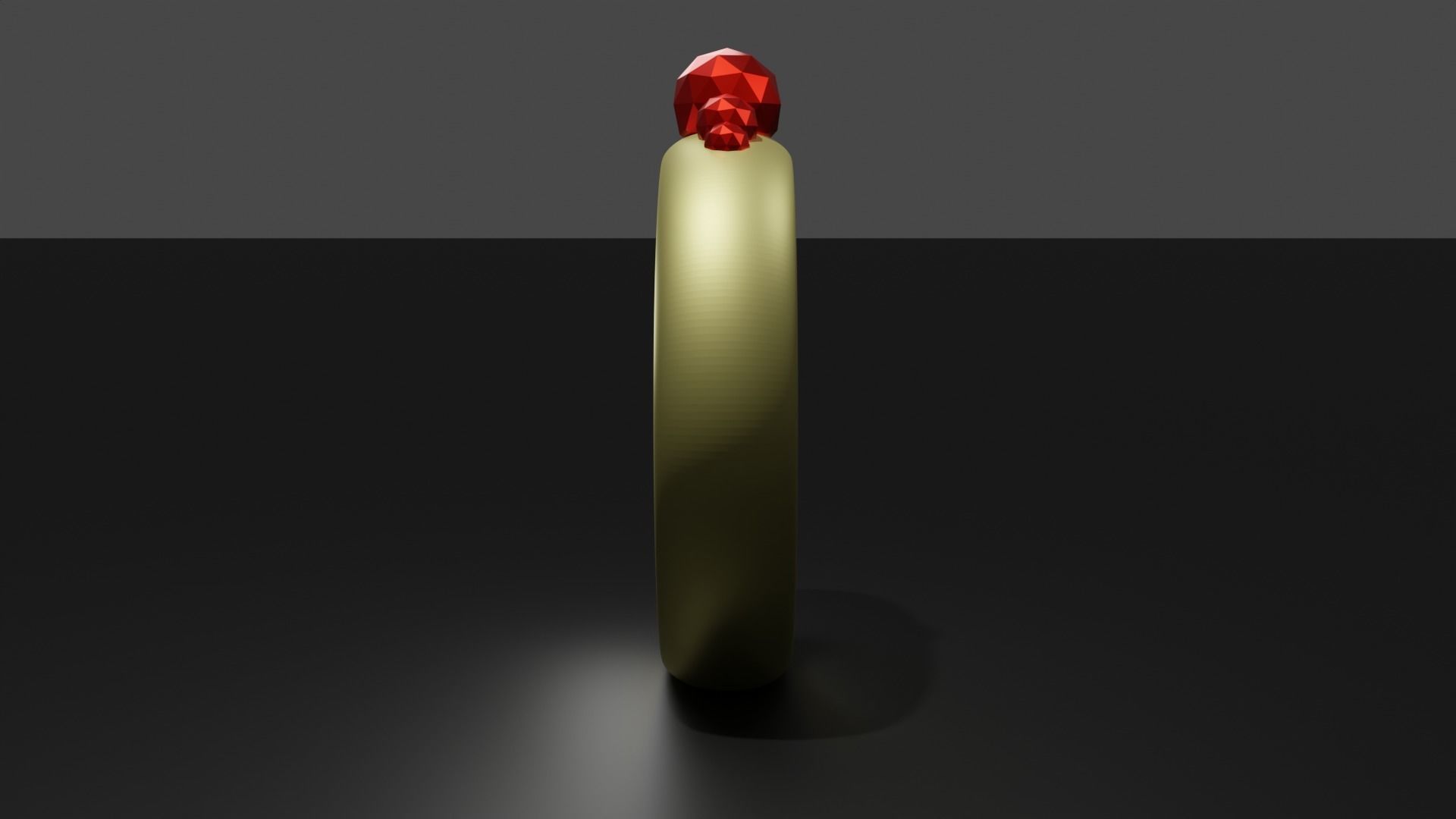 Beautiful ring with rubin  Low-poly 3D model_2