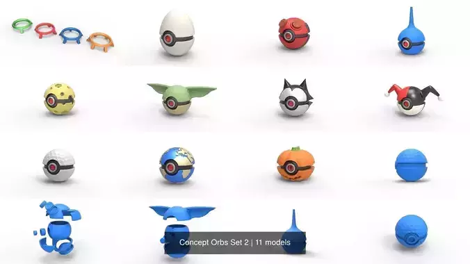 Concept Orbs Set 2 3D Model Collection