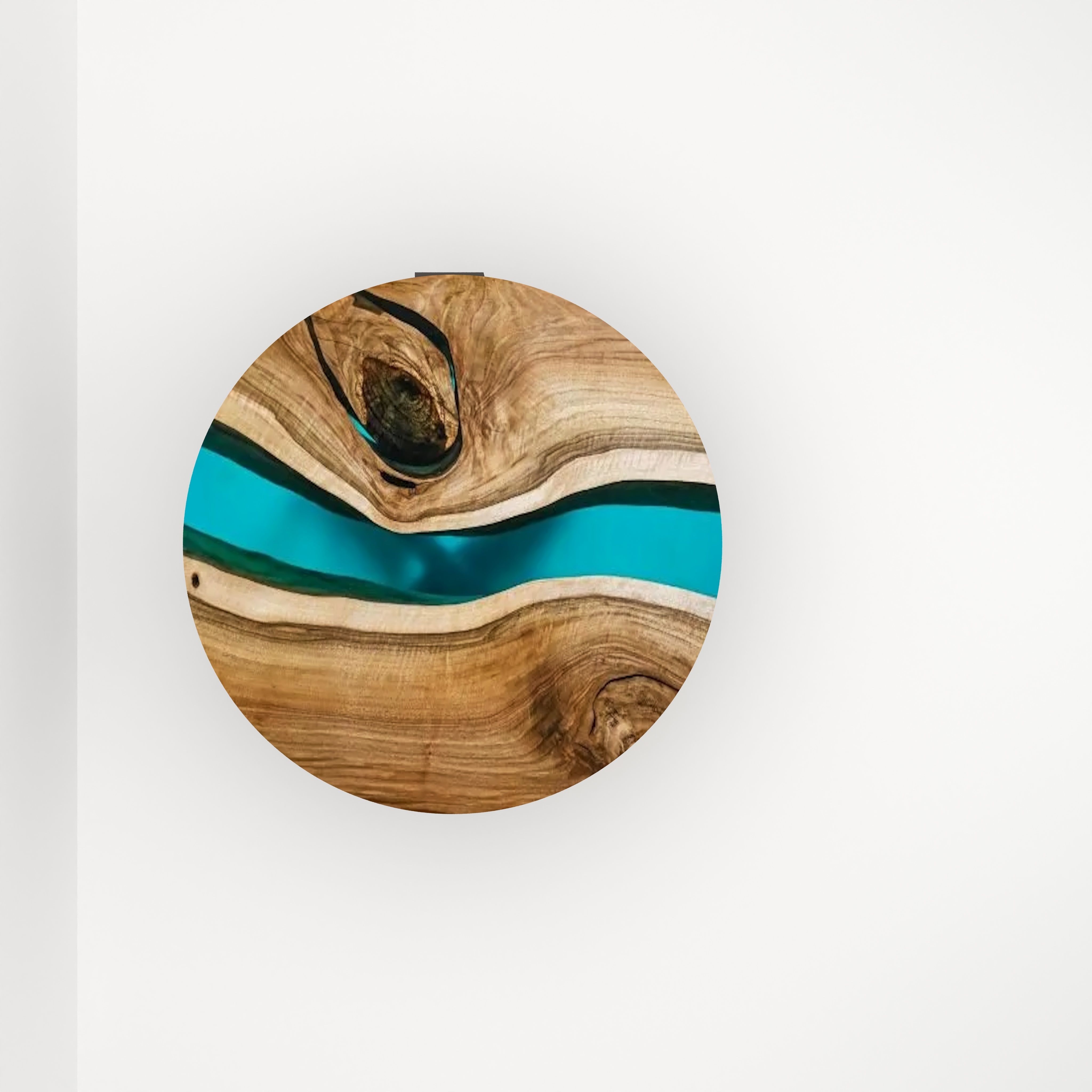 circle wooden table Free low-poly 3D model_2