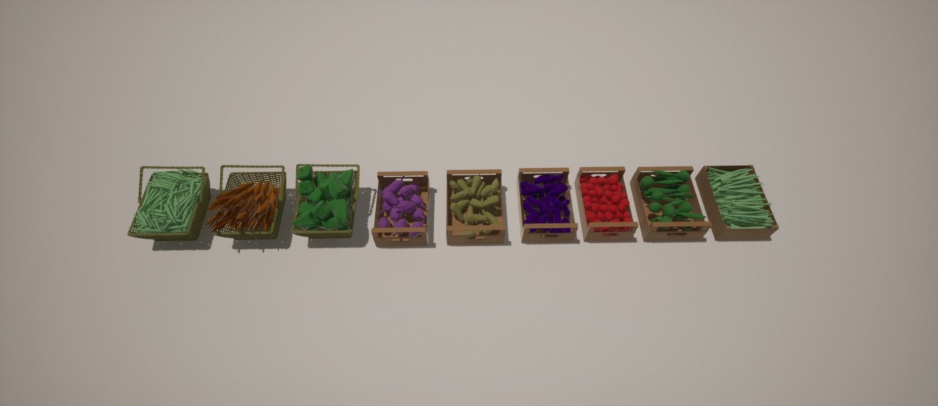 Collection of low-poly vegetables  Low-poly 3D model_2