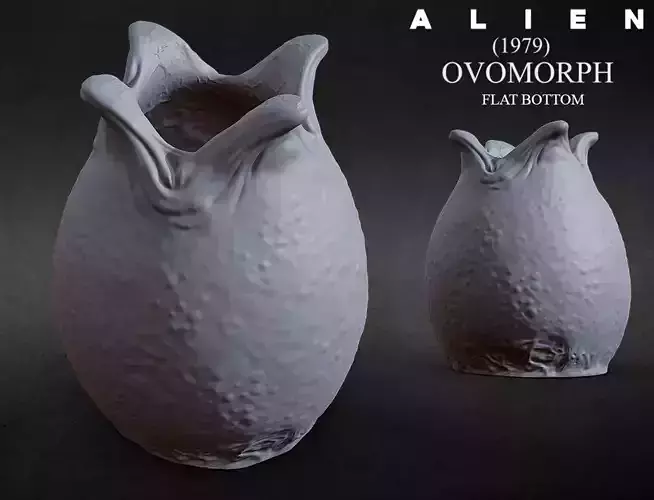 3D PRINTABLE OPEN ALIEN EGG OVOMORPH FLAT BOTTOM 3D print model