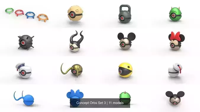 Concept Orbs Set 3 3D Model Collection