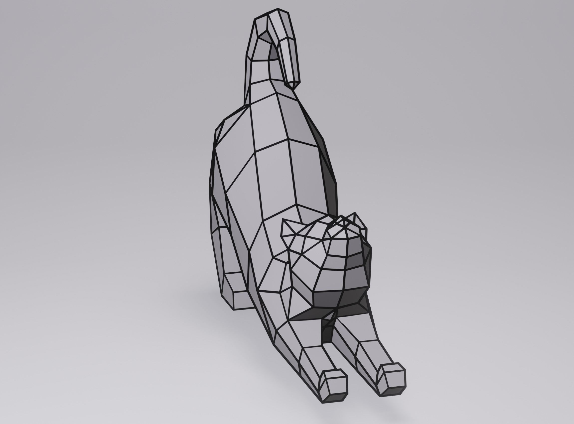 Cat Low Poly Geometric Model  Low-poly 3D model_4