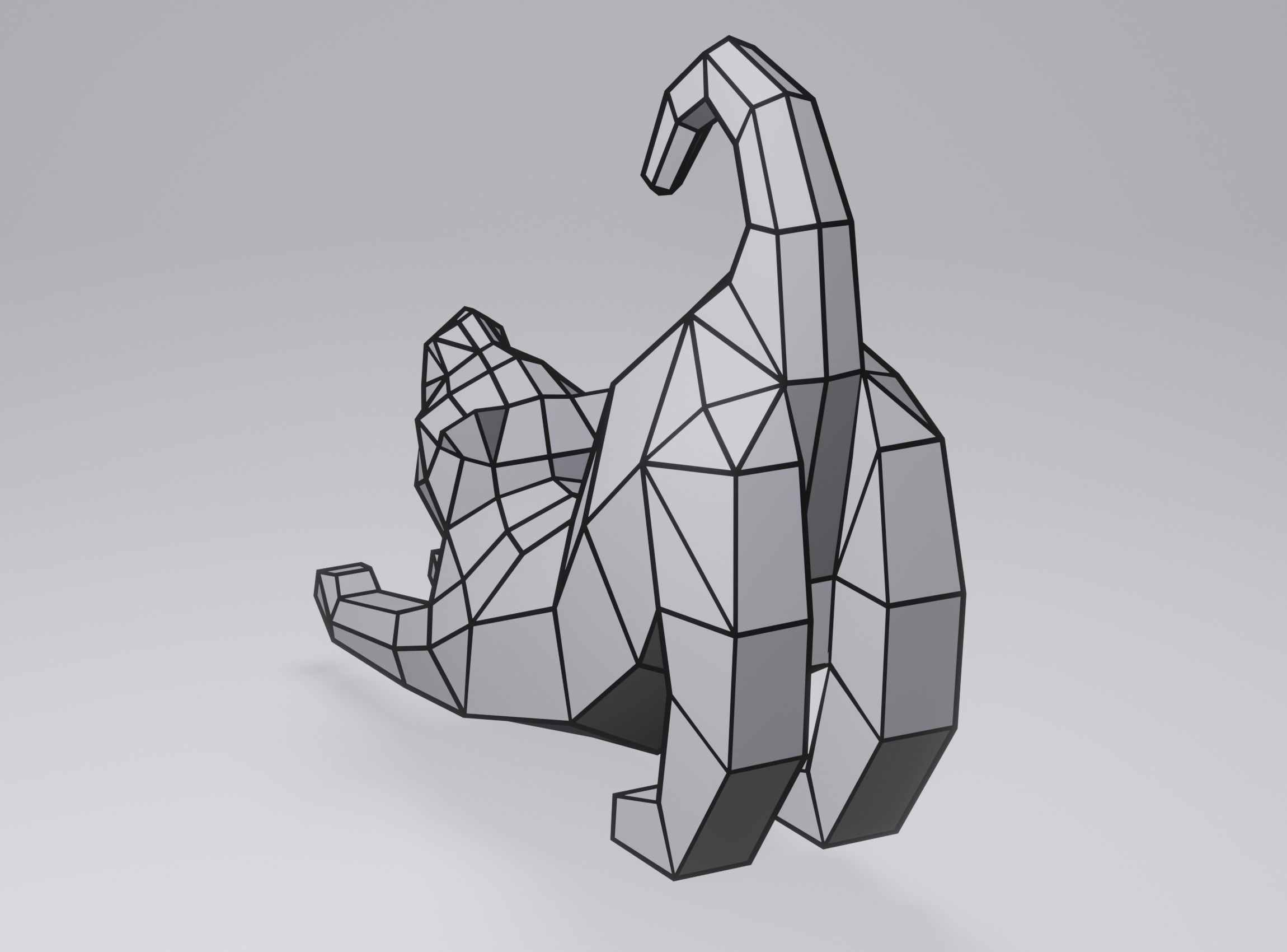 Cat Low Poly Geometric Model  Low-poly 3D model_7