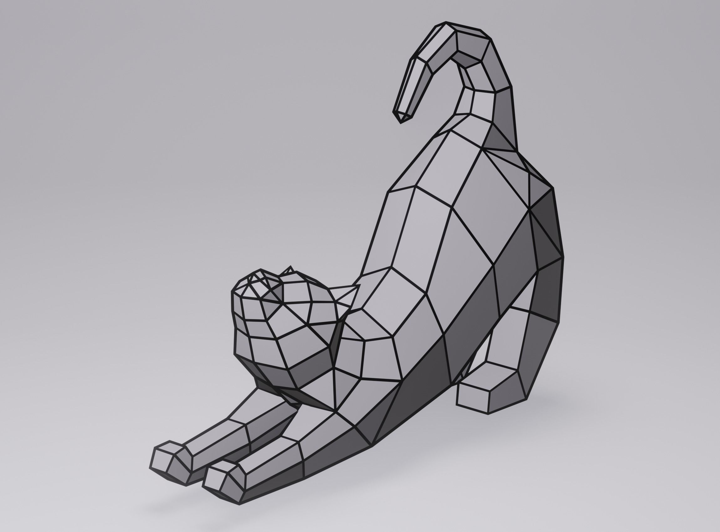 Cat Low Poly Geometric Model  Low-poly 3D model_5