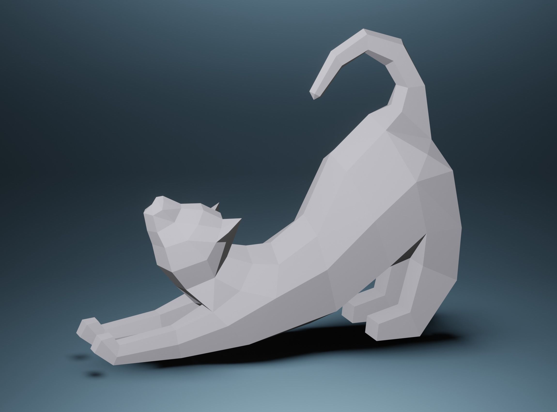 Cat Low Poly Geometric Model  Low-poly 3D model_1