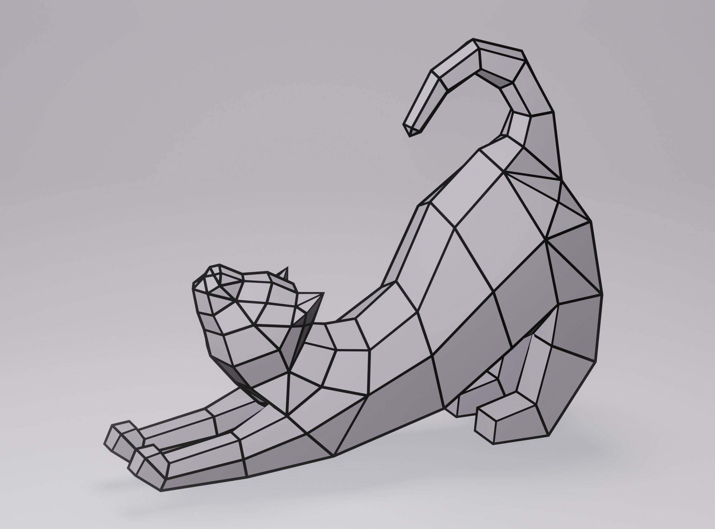 Cat Low Poly Geometric Model  Low-poly 3D model_6