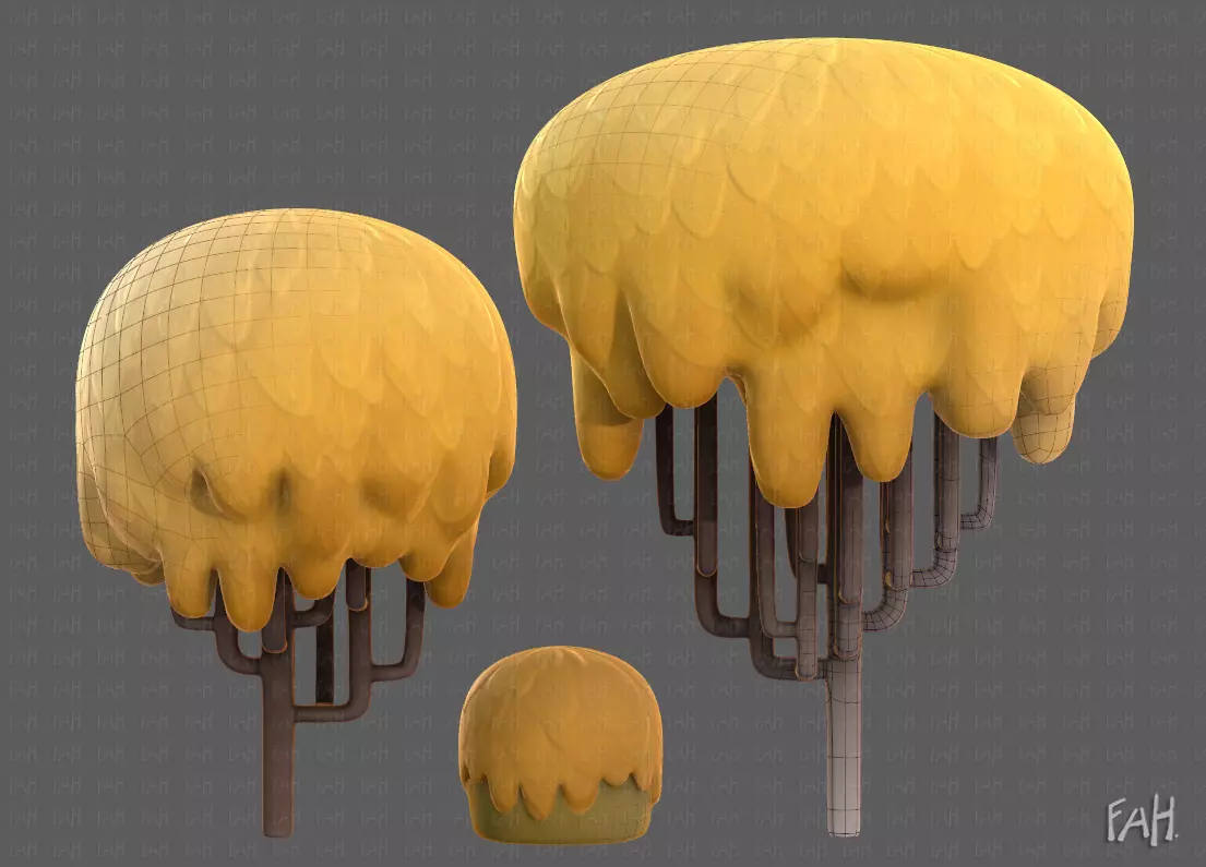 Trees Cartoon V23 Low-poly 3D model