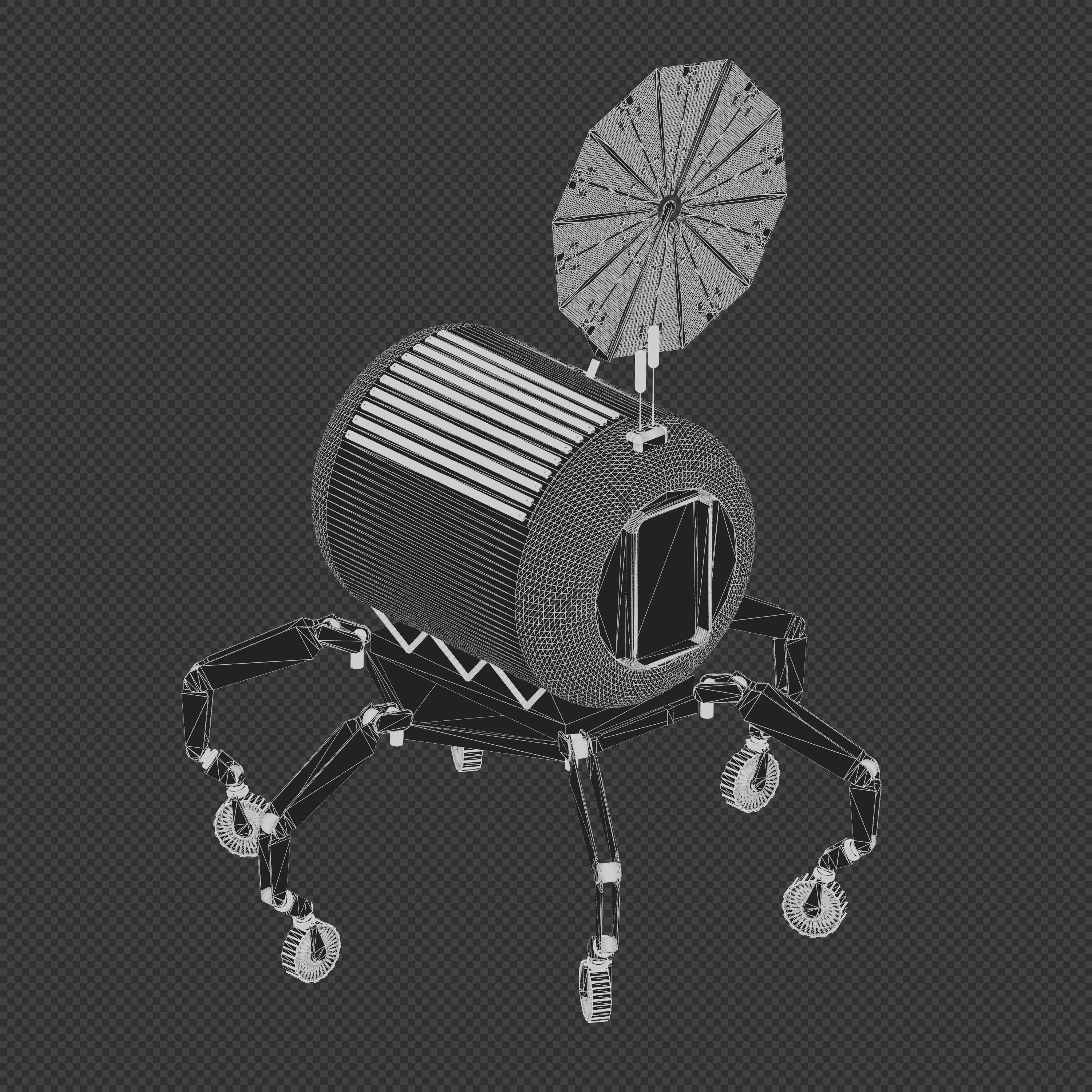 NASA ATHLETE Rover 3D model_7