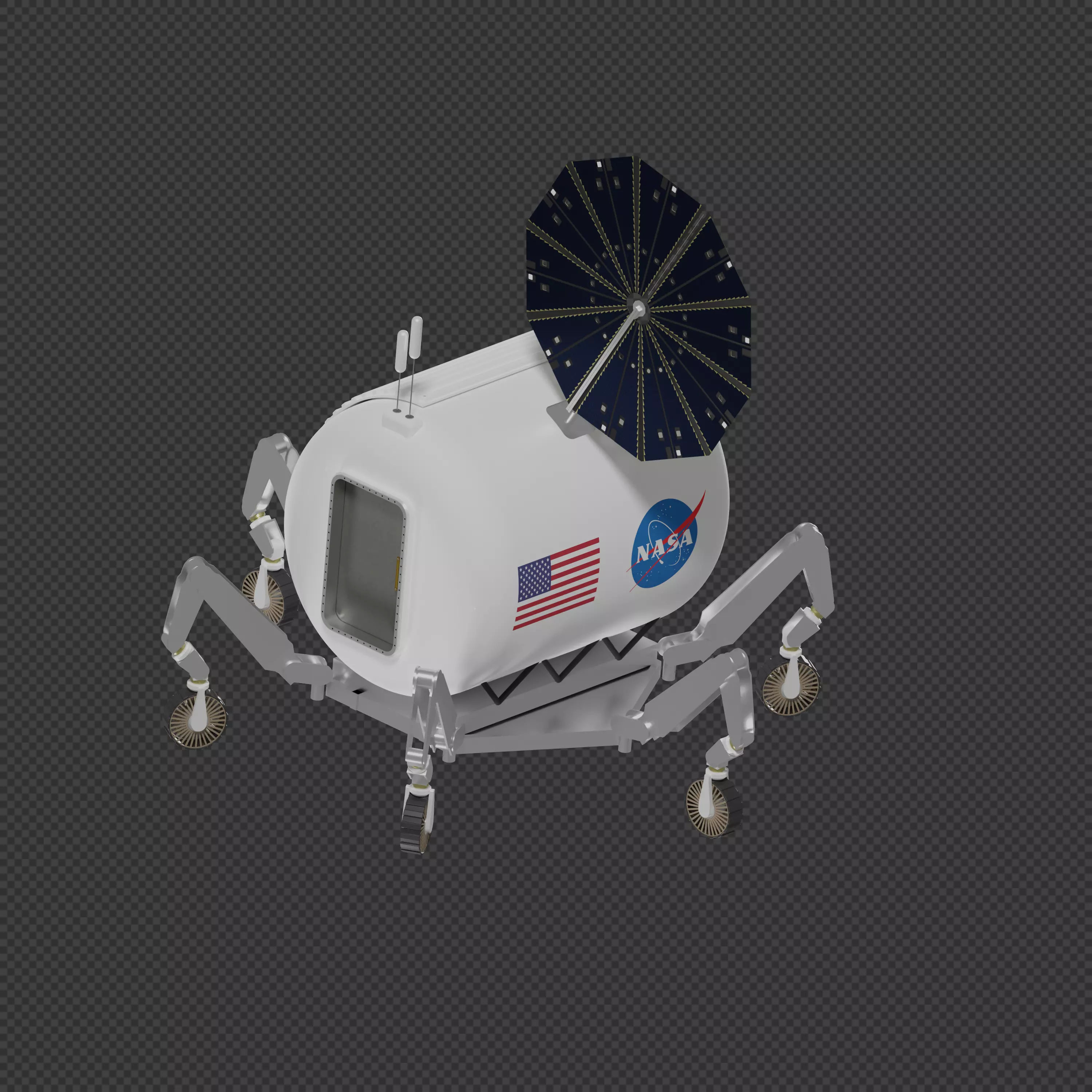 NASA ATHLETE Rover 3D model_0