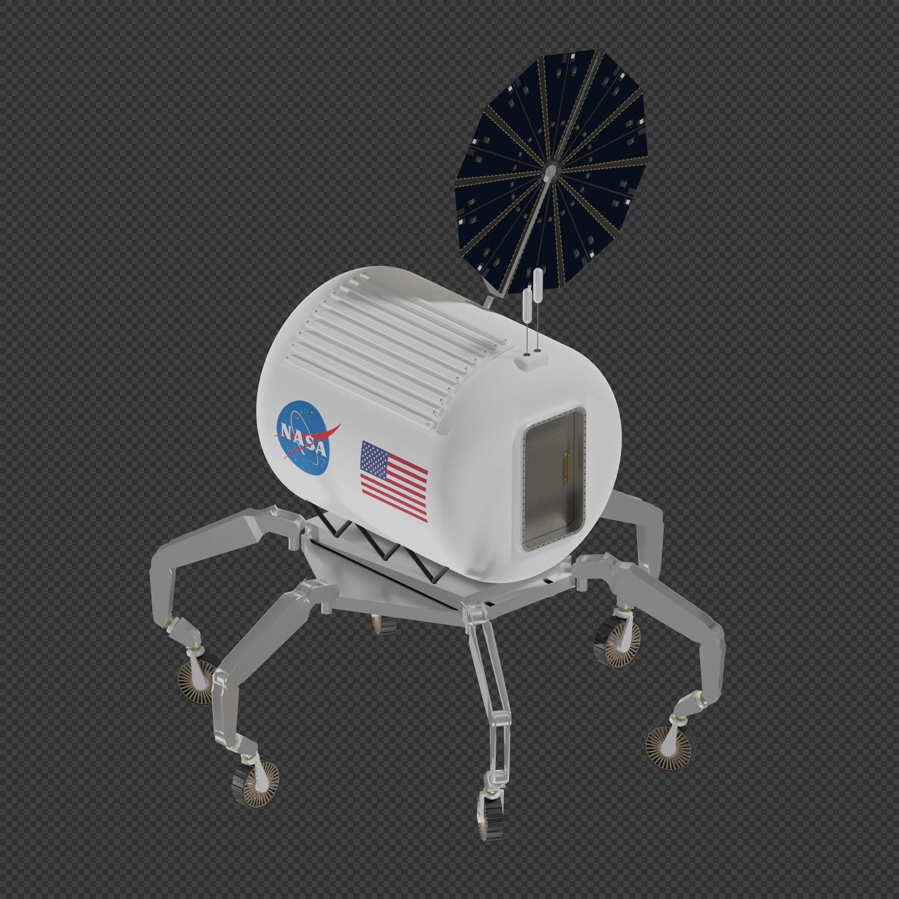 NASA ATHLETE Rover 3D model_1