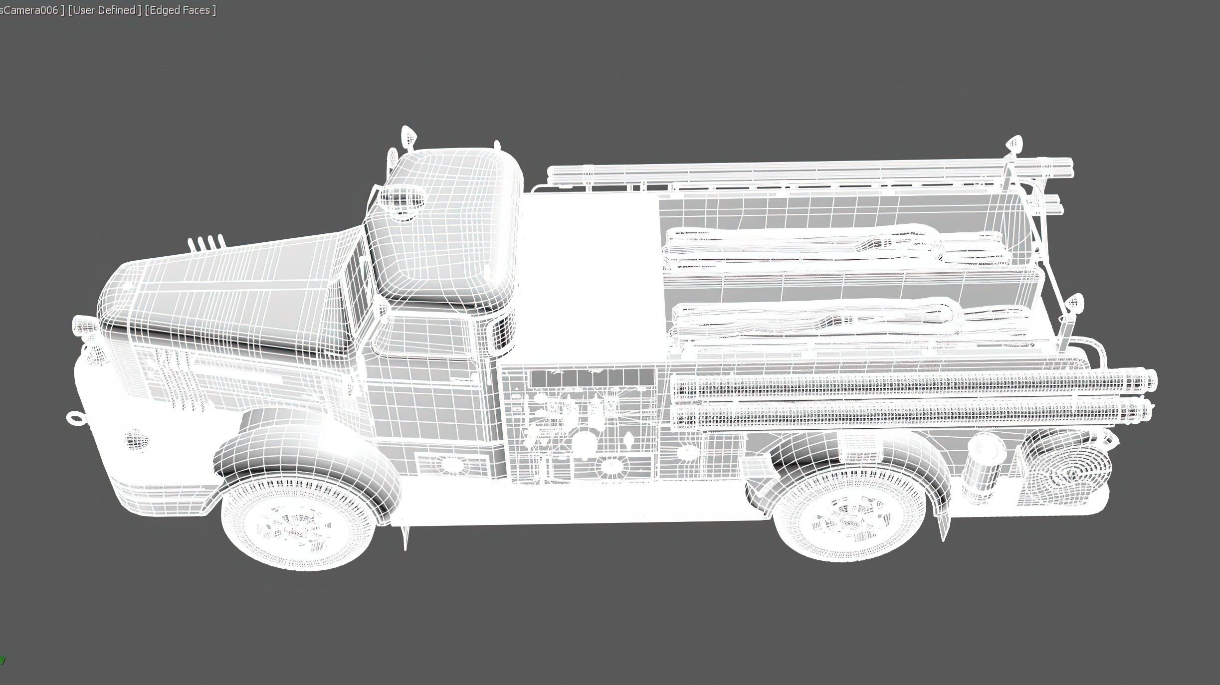 Fire Truck - ENGINE 61 1953 FWD Pumper high poly 3D model_15