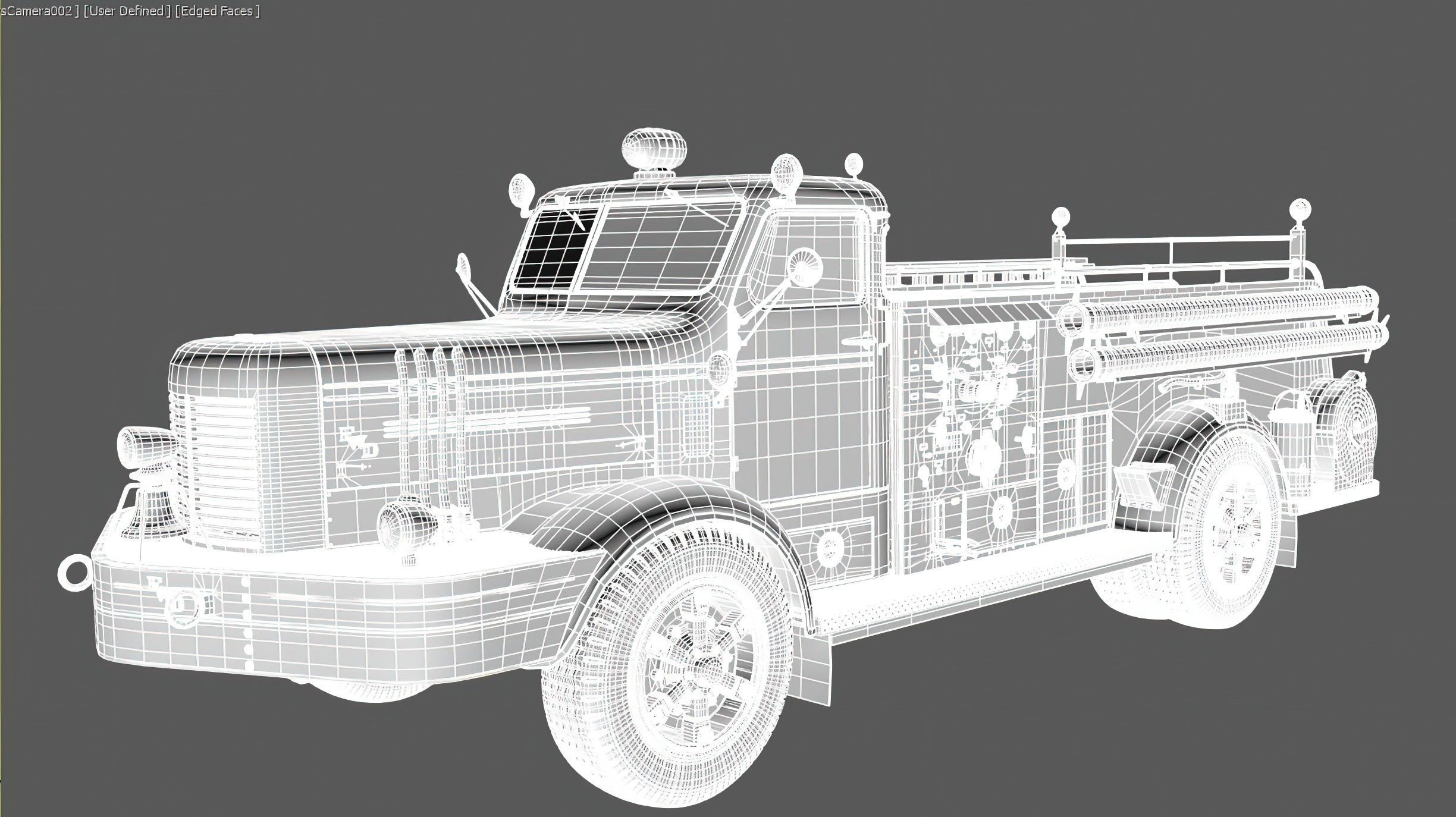 Fire Truck - ENGINE 61 1953 FWD Pumper high poly 3D model_10