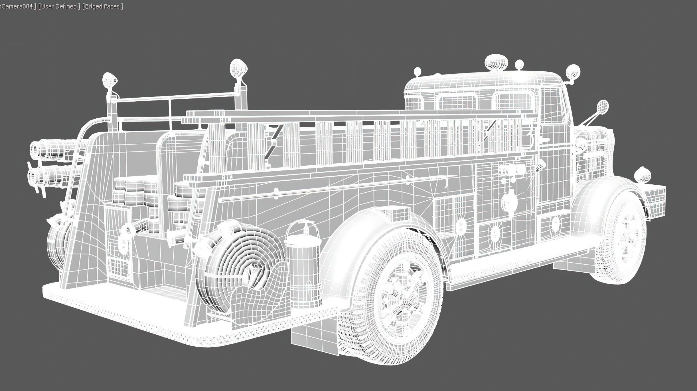 Fire Truck - ENGINE 61 1953 FWD Pumper high poly 3D model_13