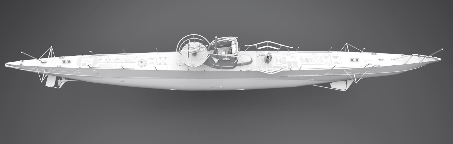 Uboat Type IIb Scale model 3D print model_3