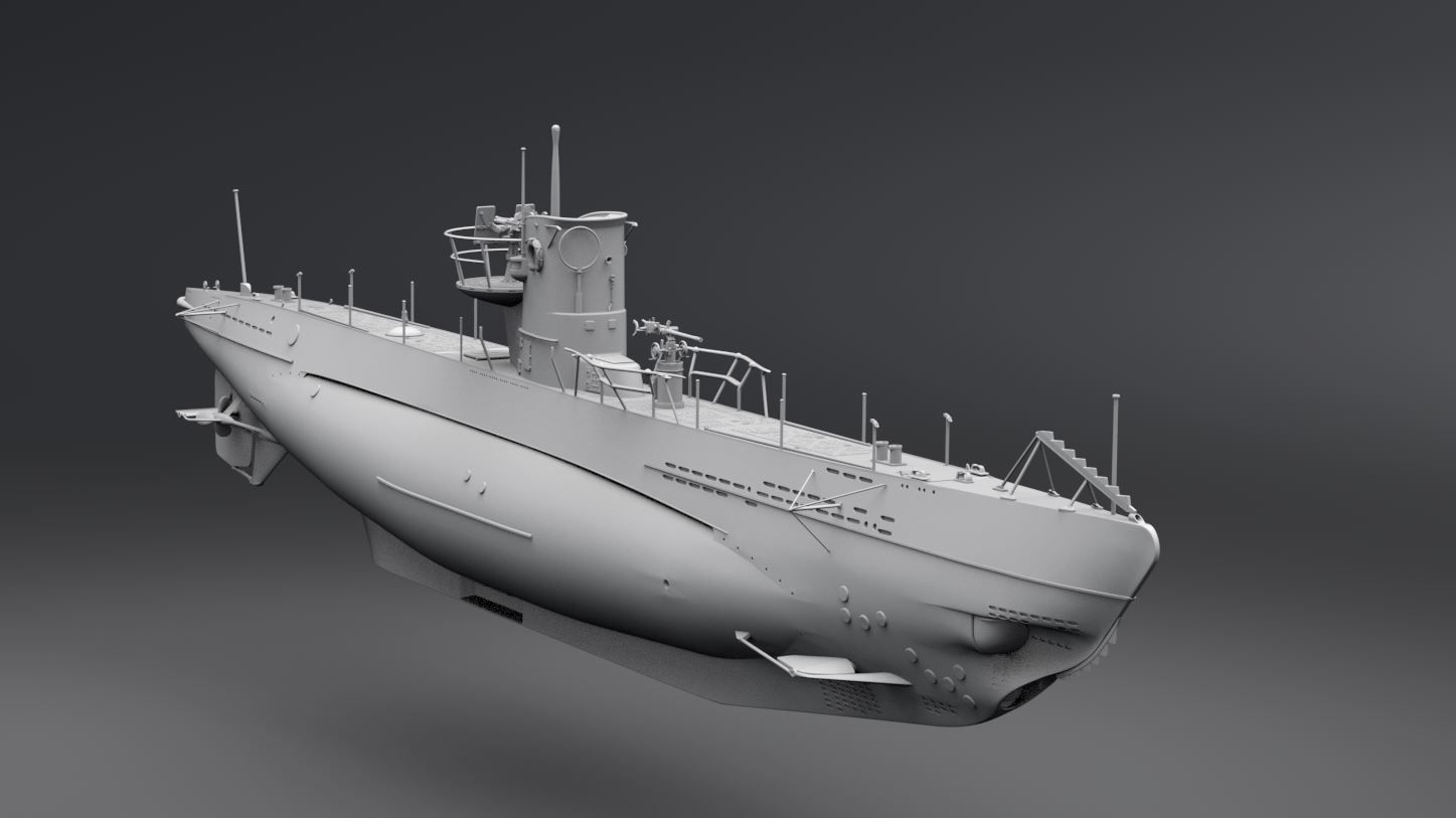 Uboat Type IIb Scale model 3D print model_4