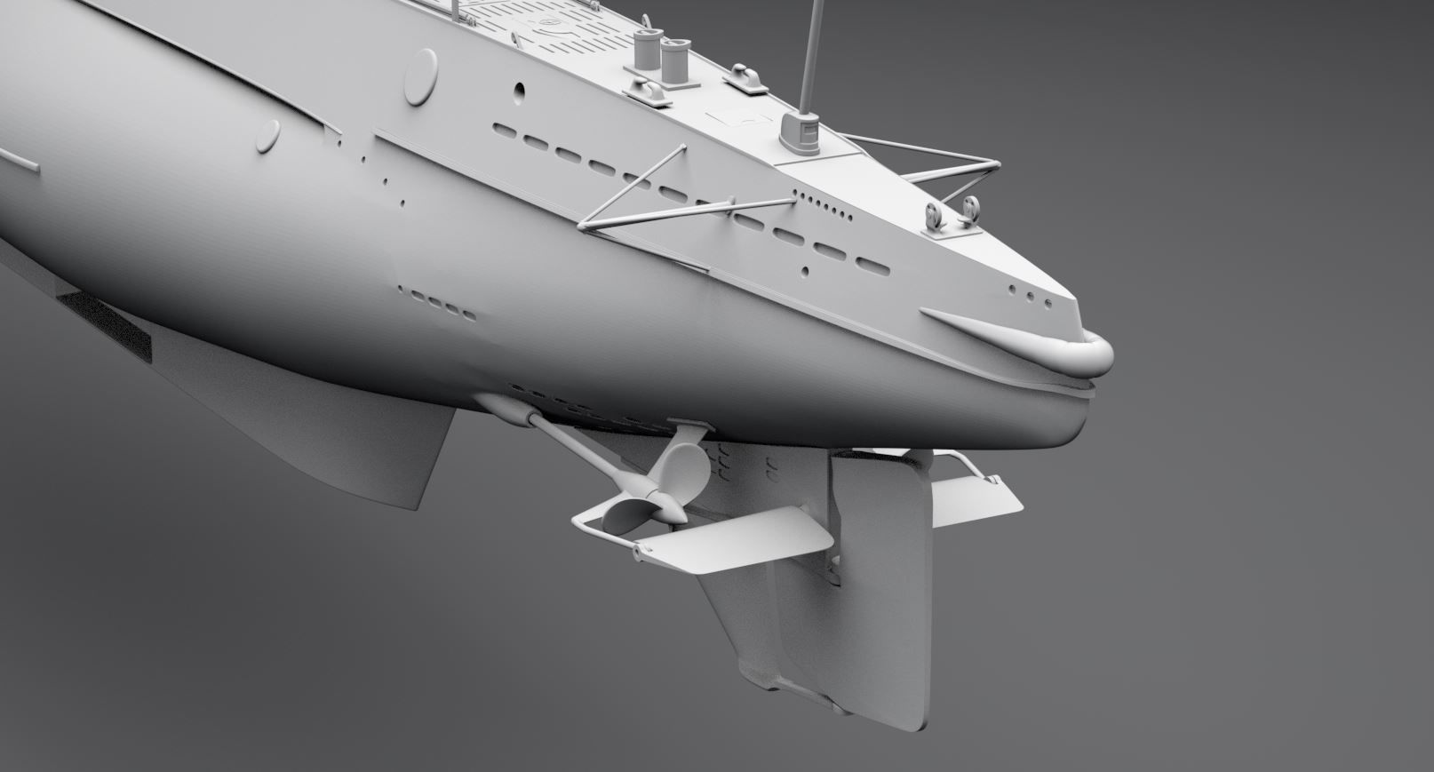 Uboat Type IIb Scale model 3D print model_7