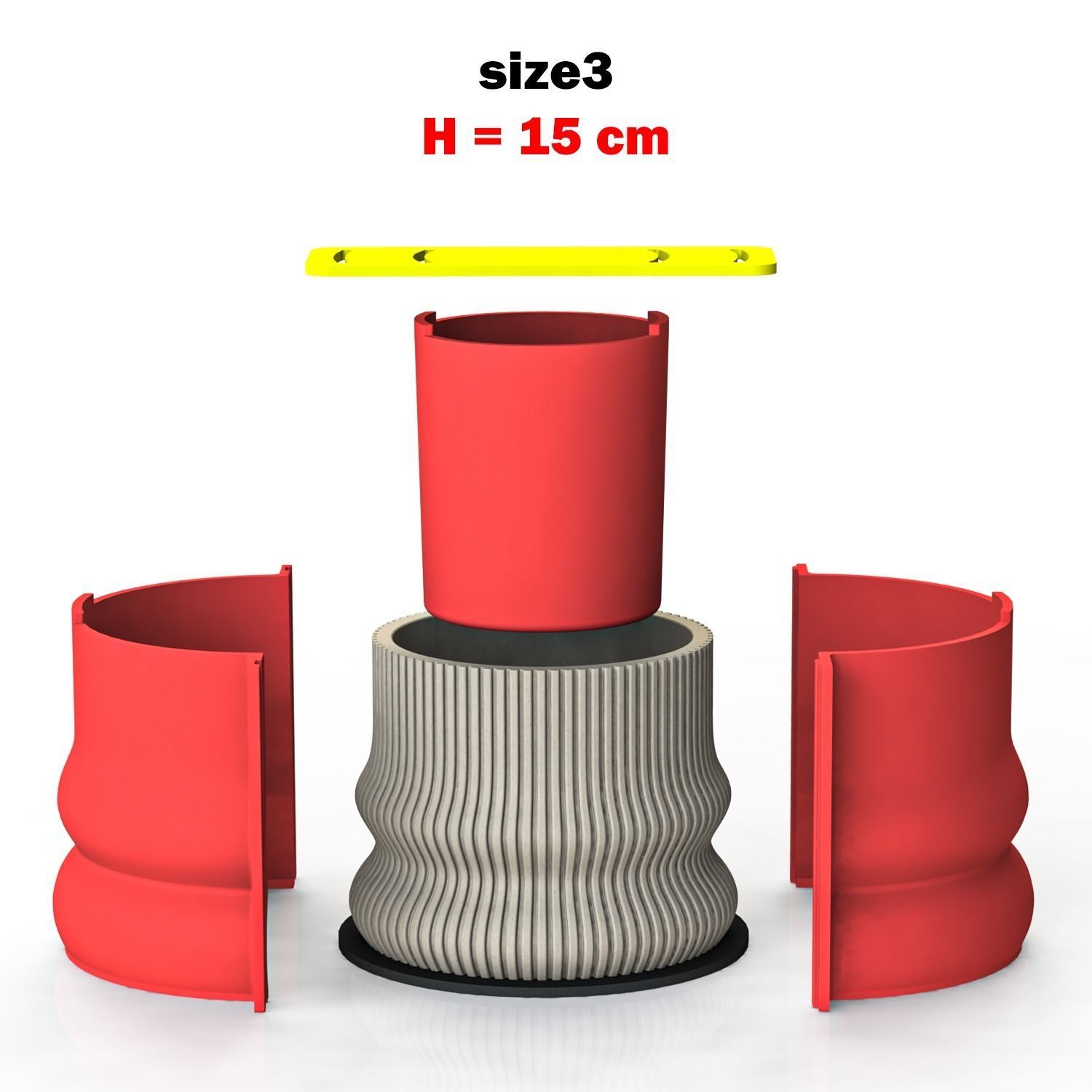 3 sizes of vases for making silicone mold 3D print model_8