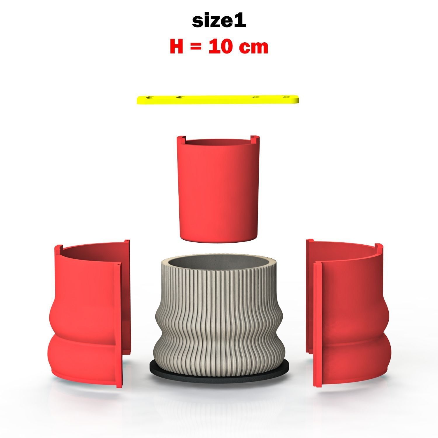 3 sizes of vases for making silicone mold 3D print model_2