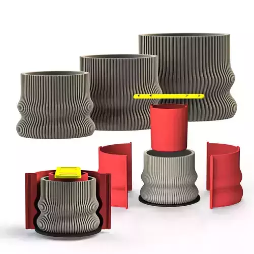 3 sizes of vases for making silicone mold