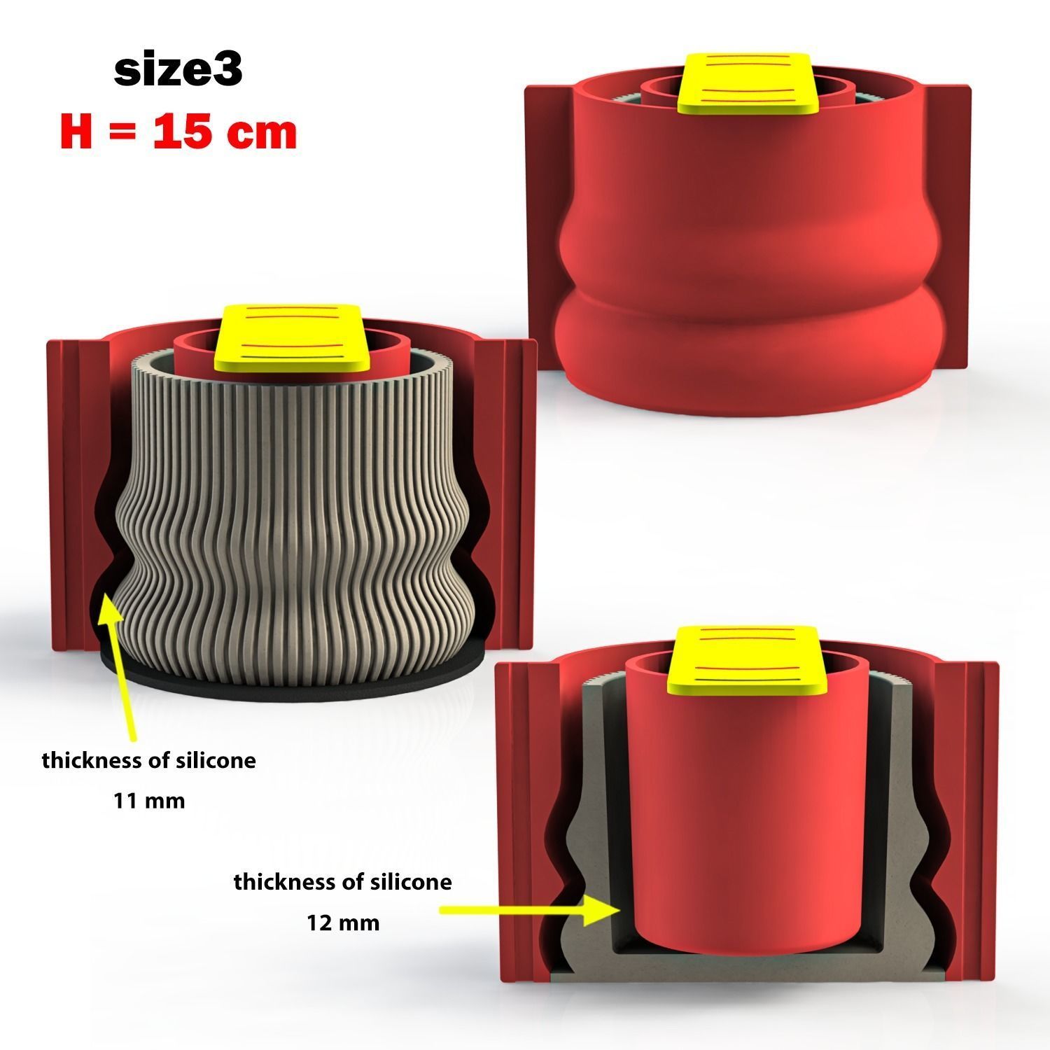 3 sizes of vases for making silicone mold 3D print model_9