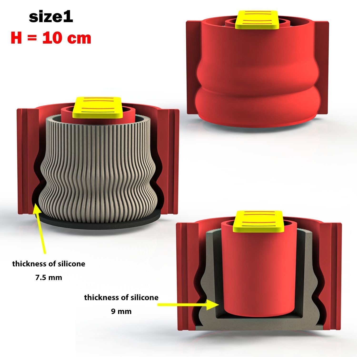 3 sizes of vases for making silicone mold 3D print model_3