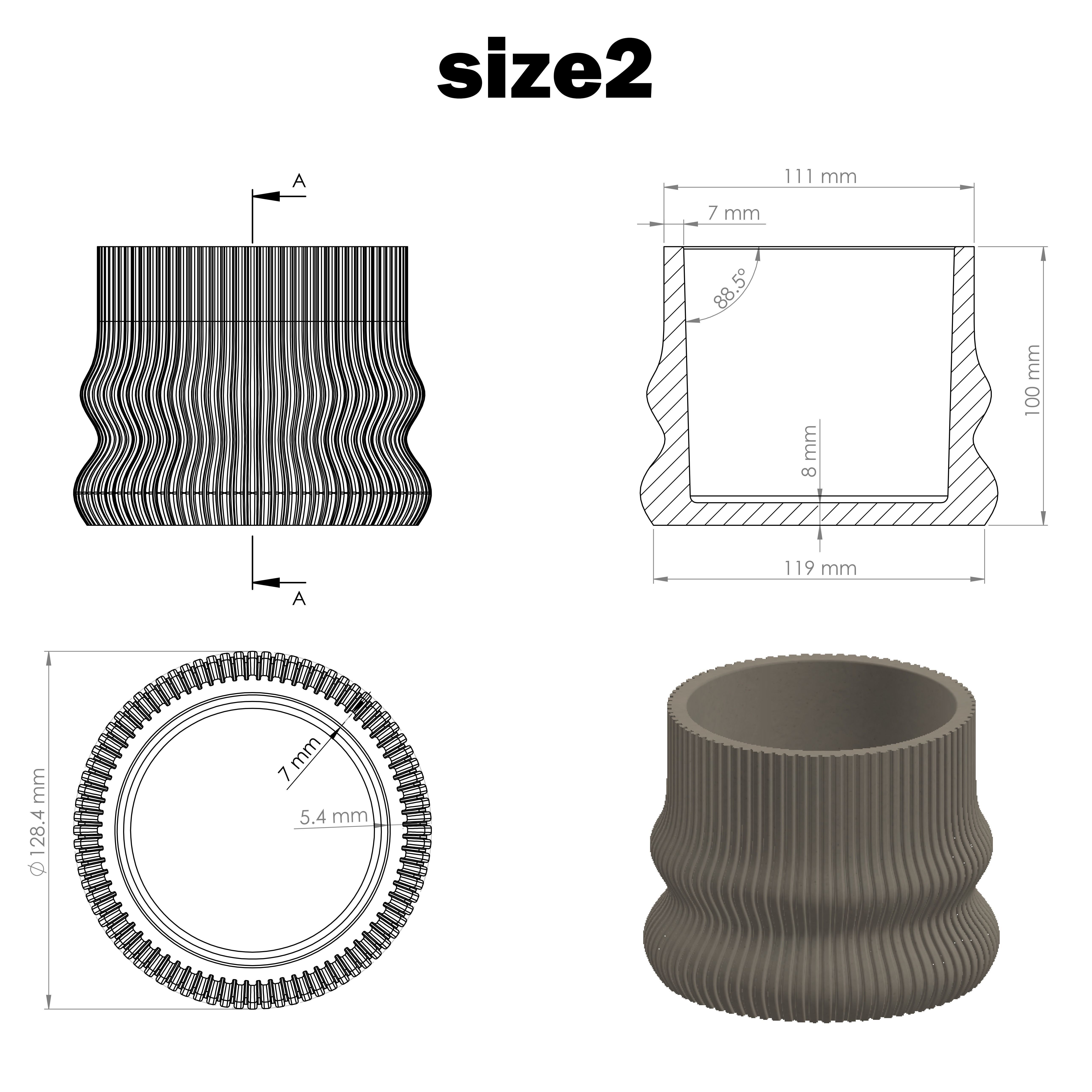 3 sizes of vases for making silicone mold 3D print model_7