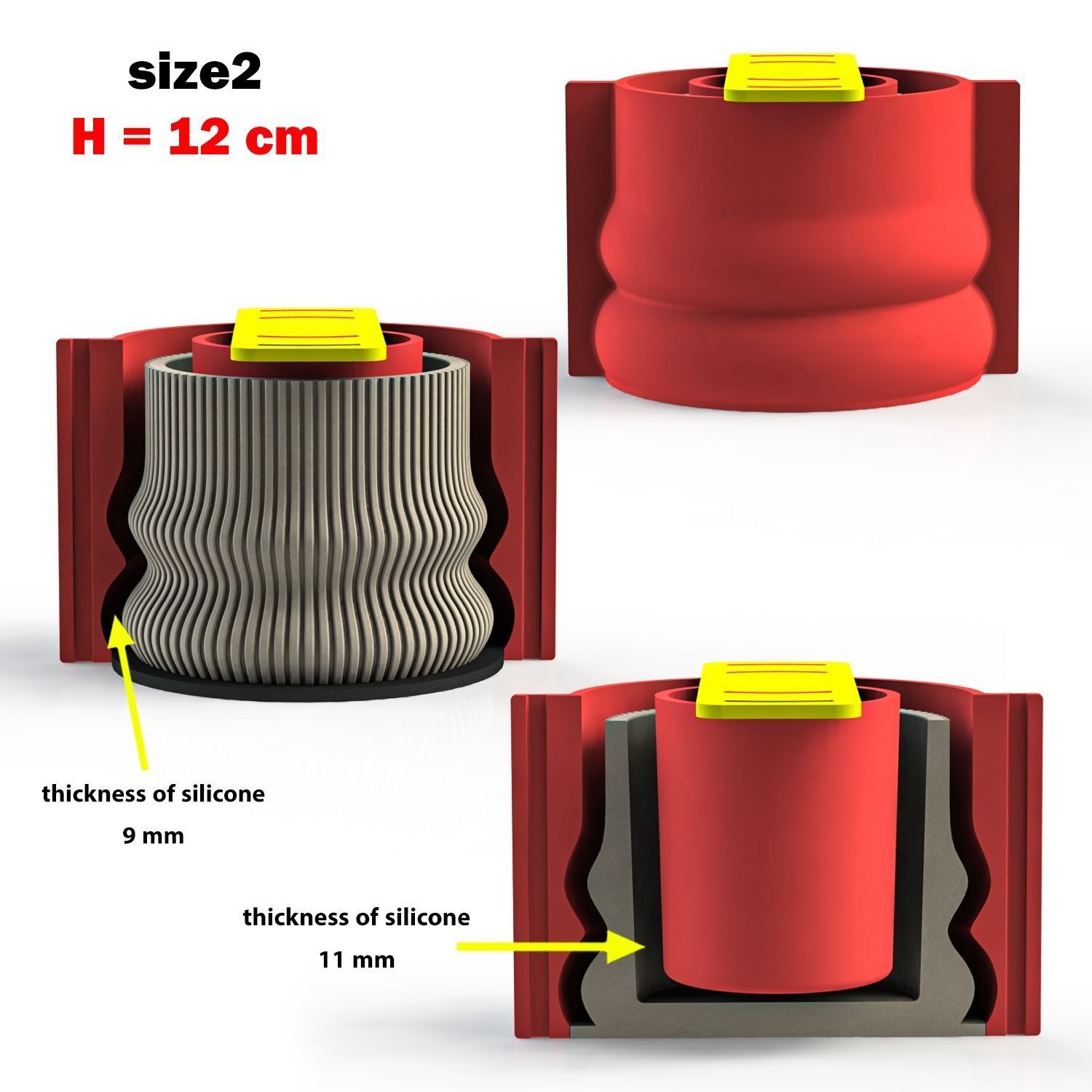 3 sizes of vases for making silicone mold 3D print model_6