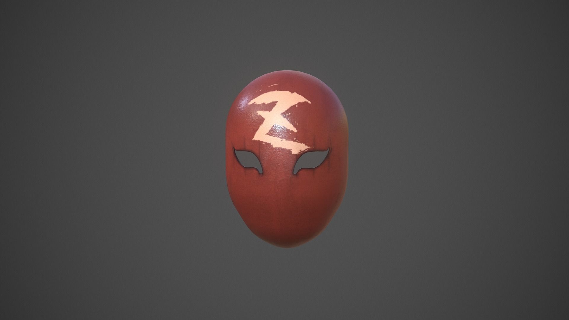 Red Mask Low-poly 3D model_6