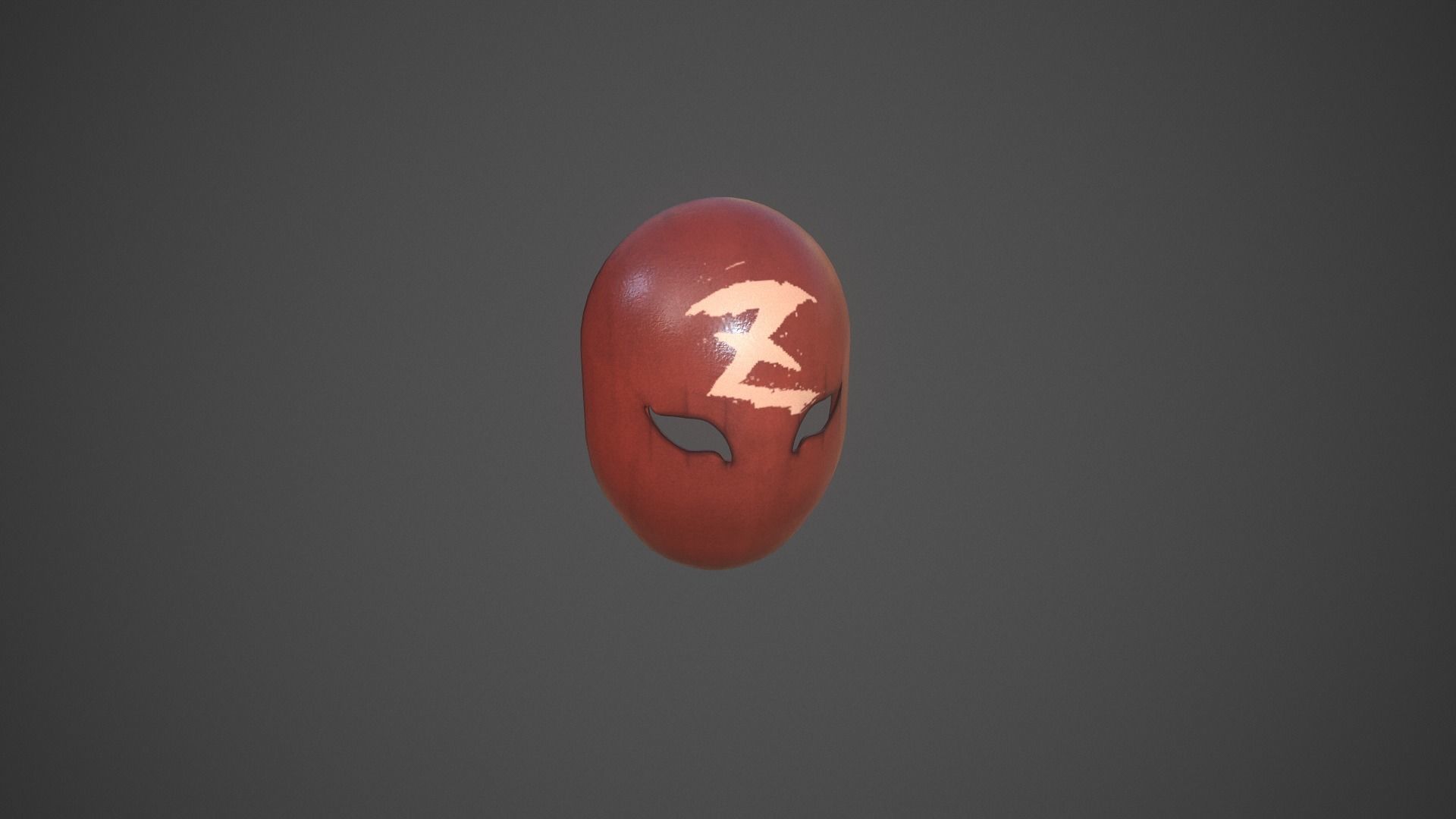 Red Mask Low-poly 3D model_2