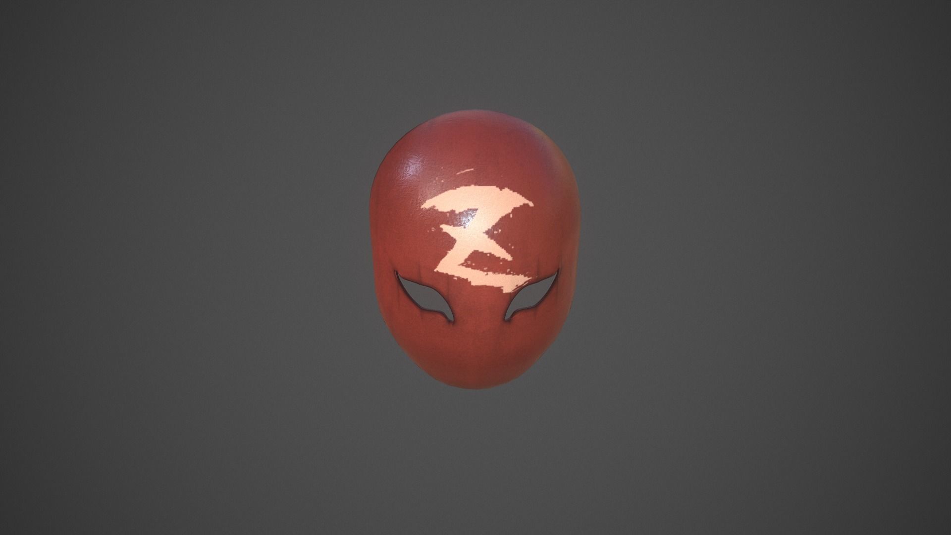 Red Mask Low-poly 3D model_4