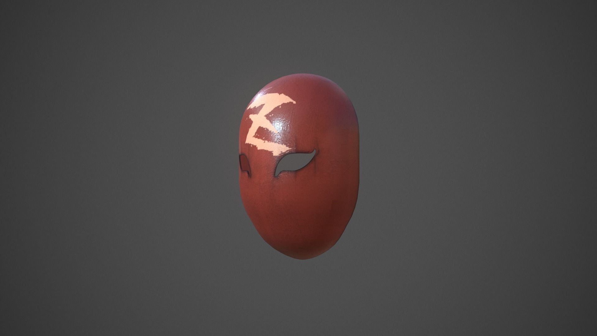 Red Mask Low-poly 3D model_3