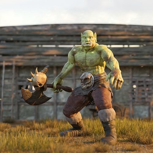 ORC warior Low polymodel Free low-poly 3D model