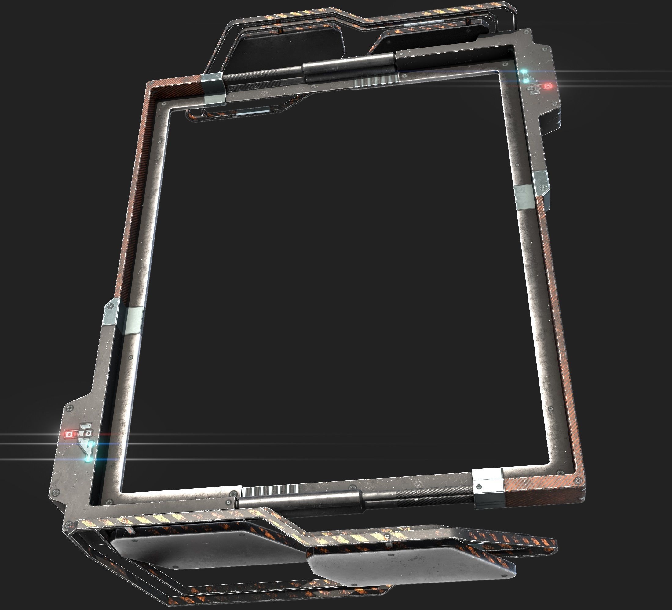 cyberpunk  Stand billboard - adjustable -  PBR Low-poly 3D model_13