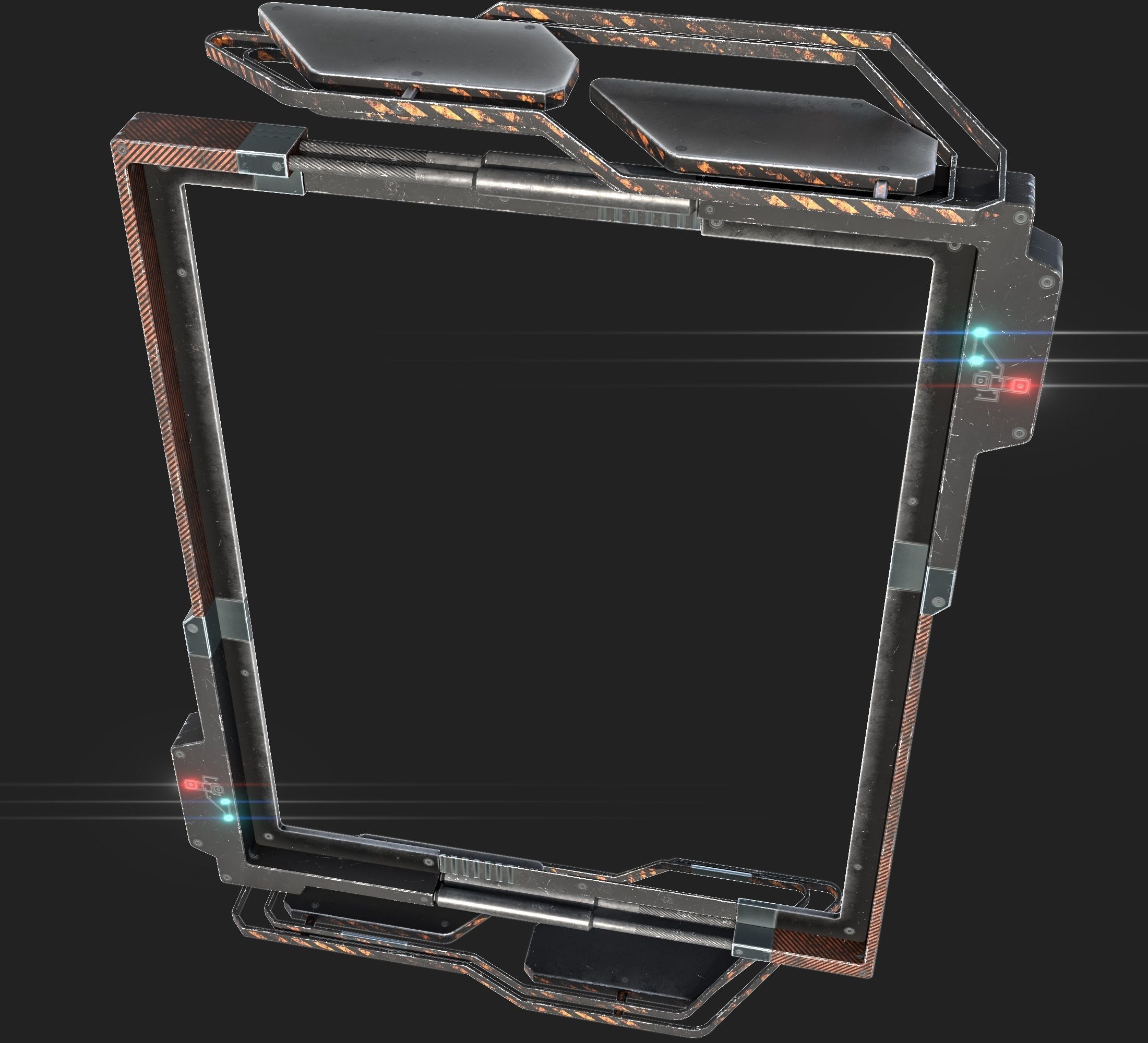 cyberpunk  Stand billboard - adjustable -  PBR Low-poly 3D model_12