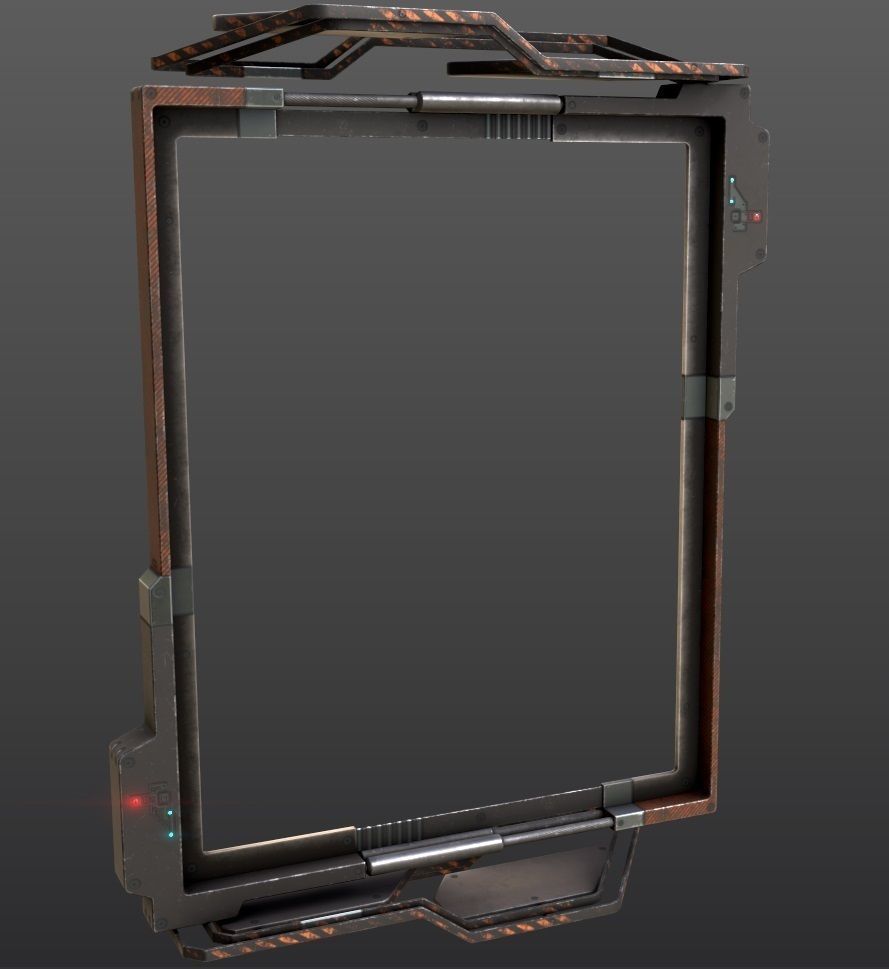 cyberpunk  Stand billboard - adjustable -  PBR Low-poly 3D model_15