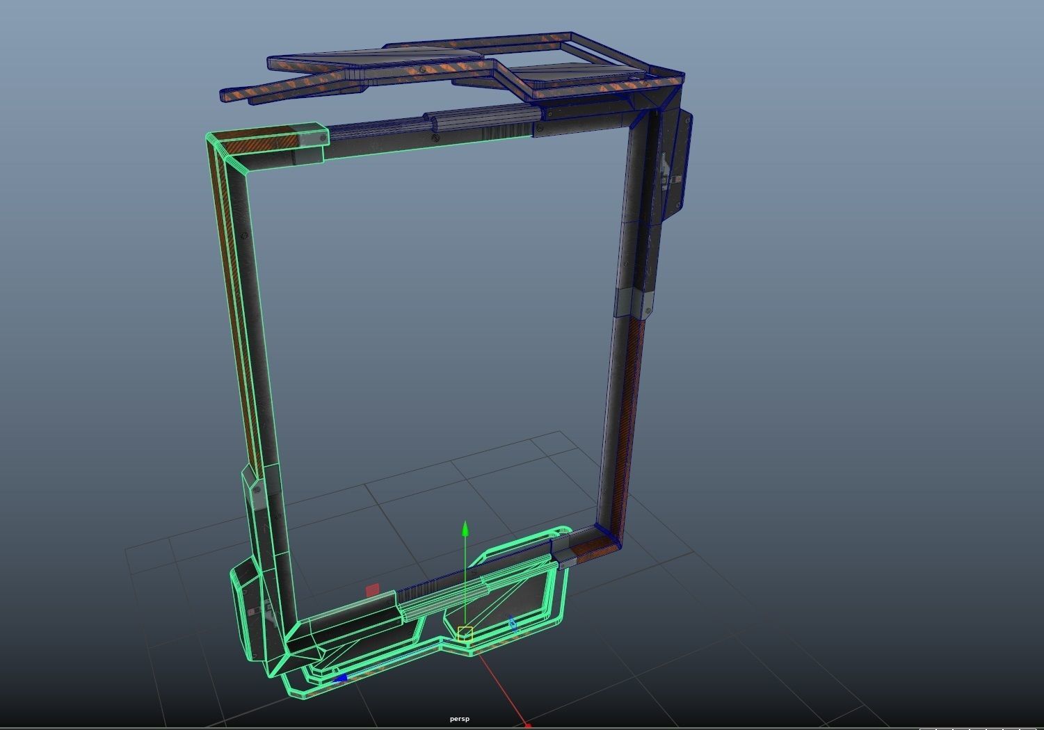 cyberpunk  Stand billboard - adjustable -  PBR Low-poly 3D model_3